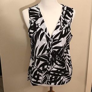 Sanctuary Clothing Womens Size M White/Black S;eeveless Shirt Pullover
